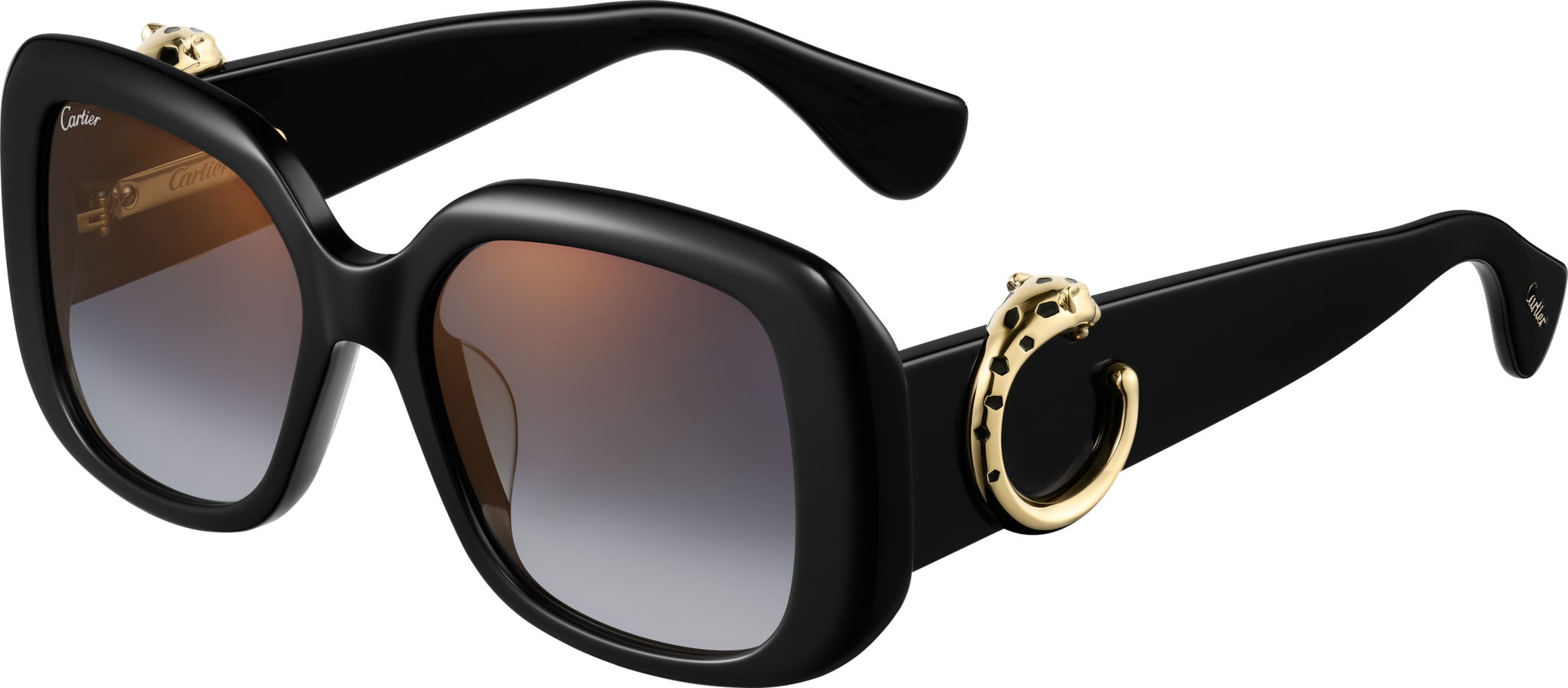 Gafas de sol Panthère de CartierAcetato negro, lentes grises 