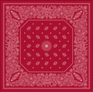 Double C Paisley 90 scarf Red silk twill