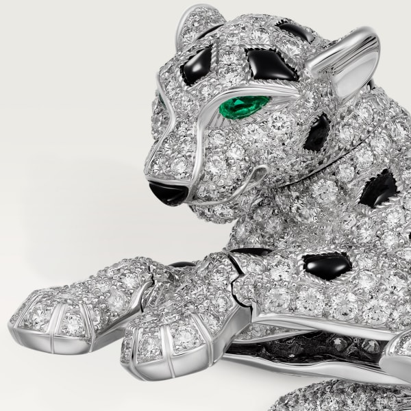 Panthère de Cartier ring White gold, emeralds, mother-of-pearl, diamonds