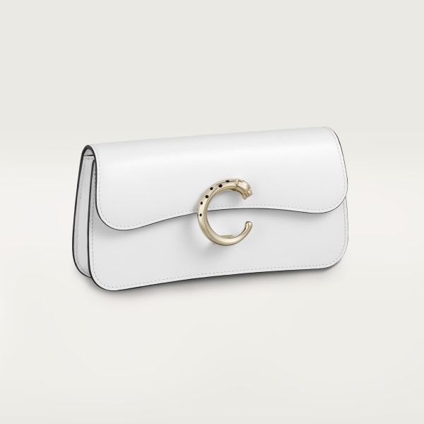 Mini model chain bag, Panthère de Cartier Optic white calfskin, golden finish