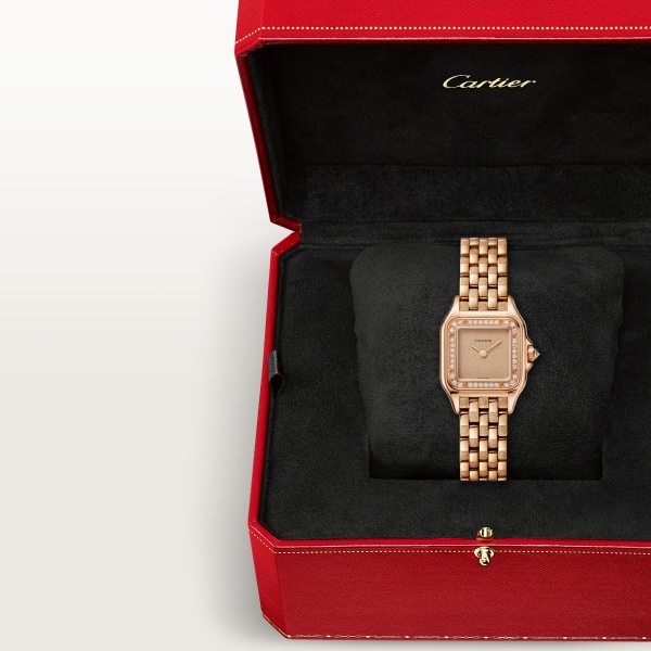 Reloj Panthère de Cartier Tamaño pequeño, cuarzo, oro rosa, diamantes