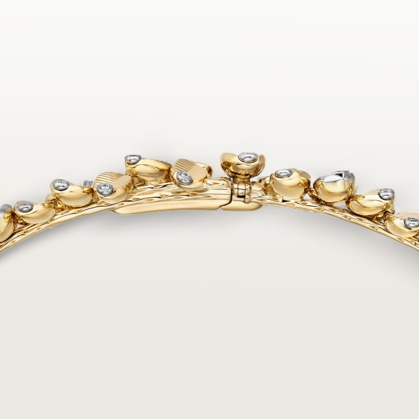 Grain de Café necklace Yellow gold, platinum, diamonds