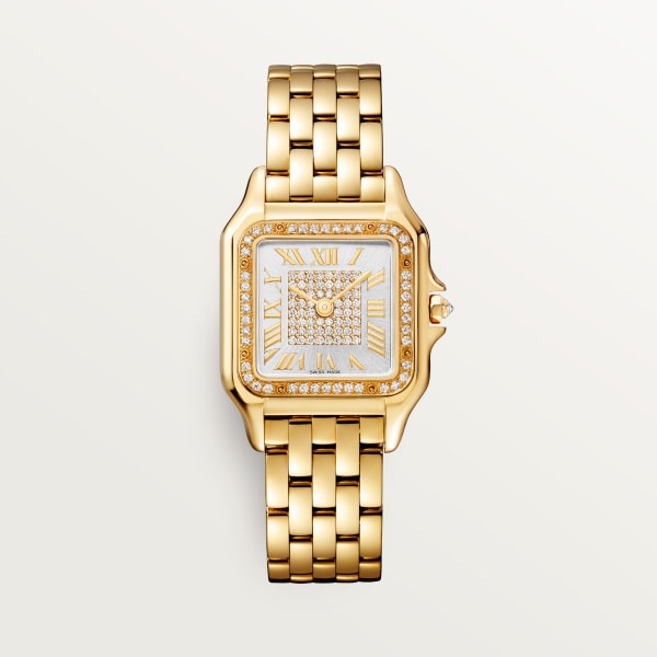Panthère de Cartier watch Medium model, quartz, yellow gold, diamonds