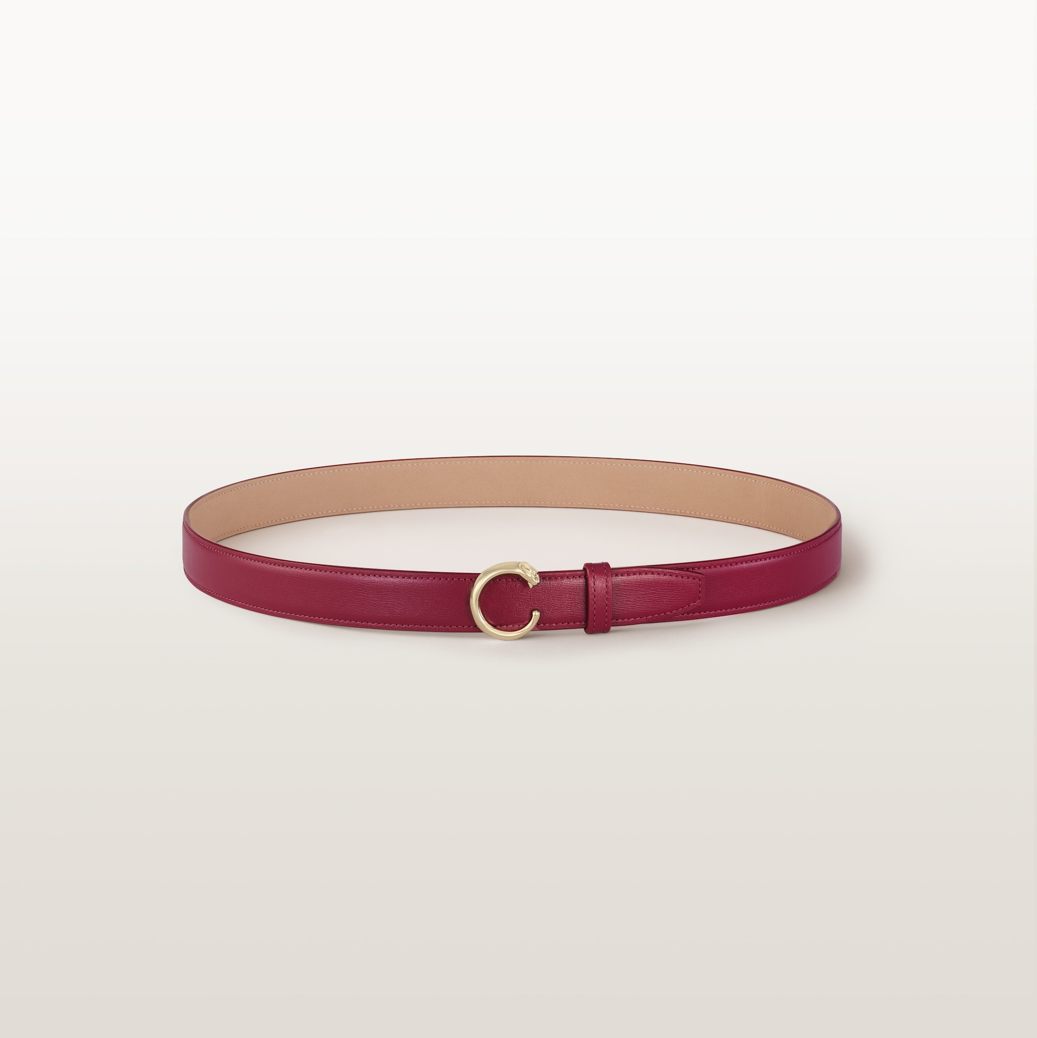 Panthère de Cartier beltCherry red cowhide, golden-finish buckle