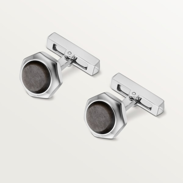 Santos de Cartier cufflinks Sterling silver, palladium finish and Picasso jasper