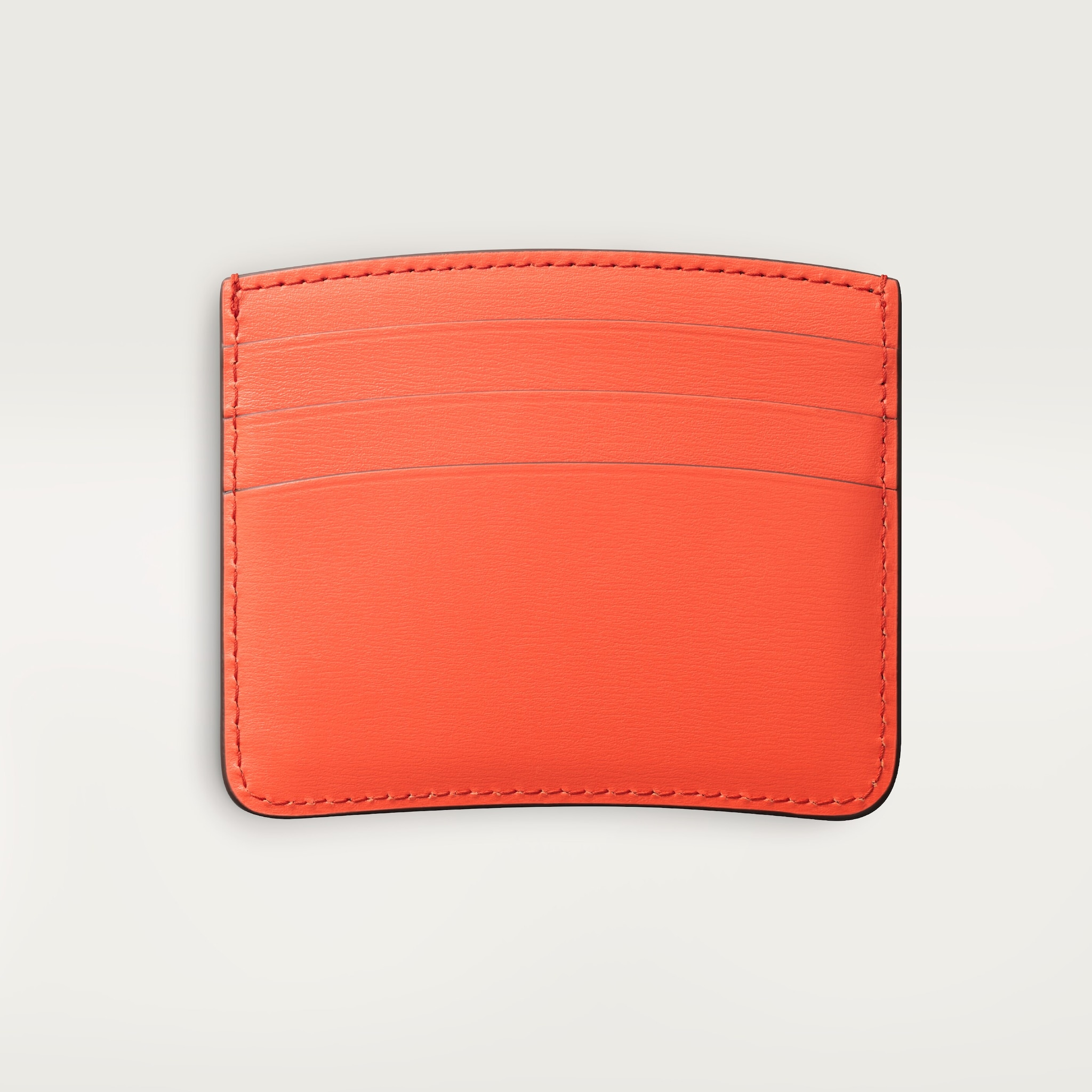 Simple card holder, Panthère de CartierTangerine calfskin, golden finish