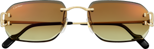 Gafas de sol Signature C de Cartier Metal acabado dorado liso, lentes marrones