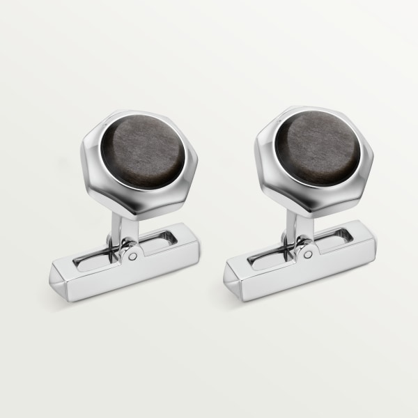 Santos de Cartier cufflinks Sterling silver, palladium finish and Picasso jasper