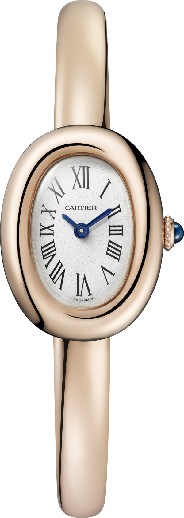 Reloj Baignoire (Tamaño 16) Tamaño mini, movimiento de cuarzo, oro rosa