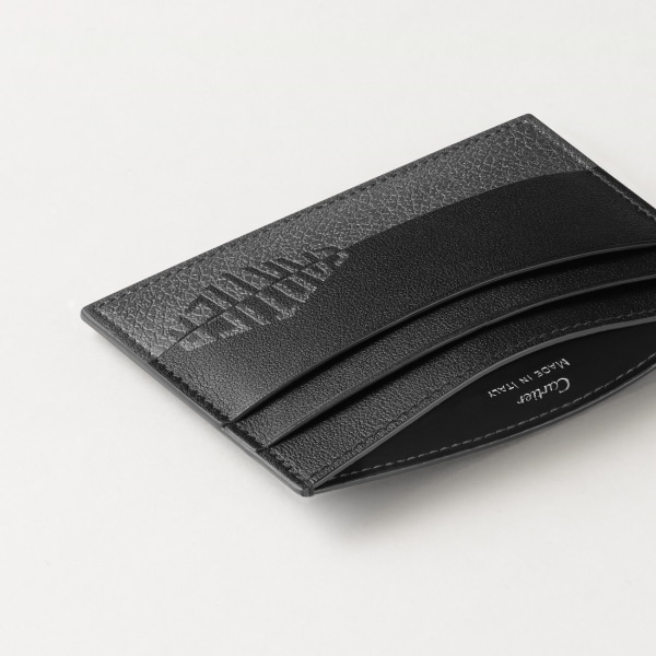 Double card holder, Cartier Losange Shadow Black and anthracite calfskin