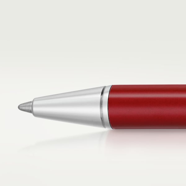 Bolígrafo Santos de Cartier Tamaño pequeño, laca roja, acabado paladio