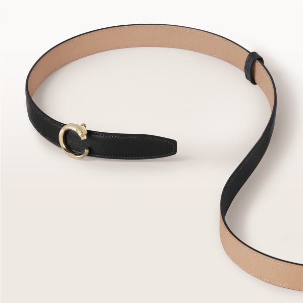 Panthère de Cartier belt Black cowhide, golden-finish buckle