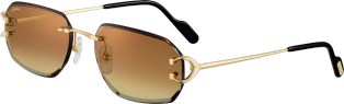 Gafas de sol Signature C de Cartier Metal acabado dorado liso, lentes marrones