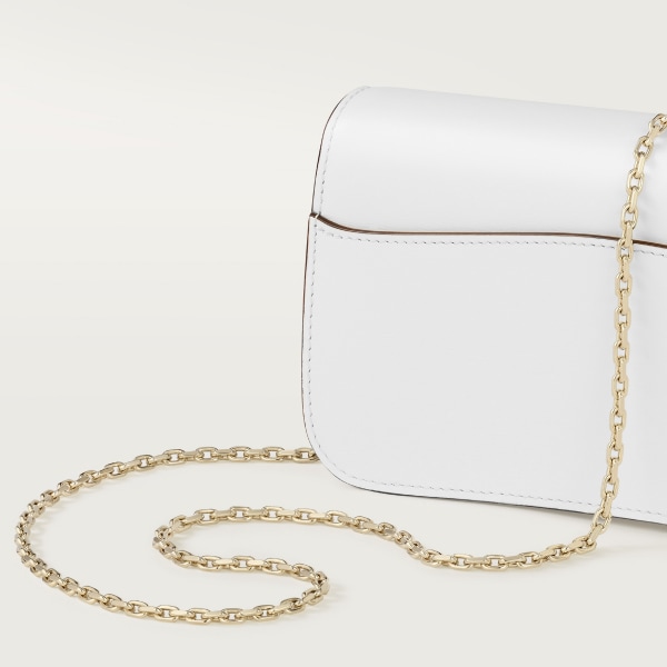 Mini model chain bag, Panthère de Cartier Optic white calfskin, golden finish