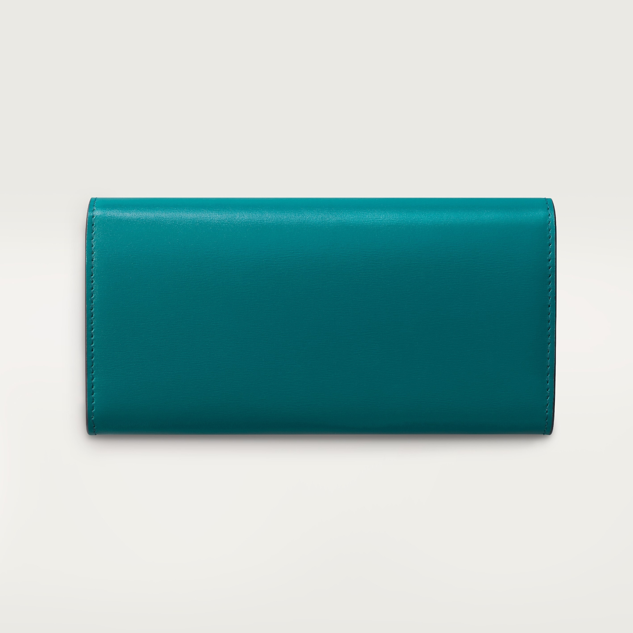 International wallet with flap, Panthère de CartierPetrol blue calfskin, golden finish