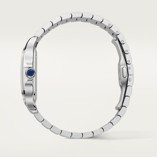 Reloj Santos de Cartier Tamaño grande, movimiento automático, acero, brazalete de metal y correa de piel intercambiables