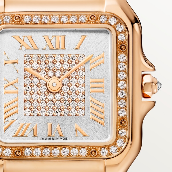 Reloj Panthère de Cartier Tamaño mediano, cuarzo, oro rosa, diamantes