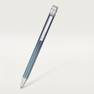 Santos de Cartier ballpoint pen, small model Blue-grey gradient lacquer, palladium finish