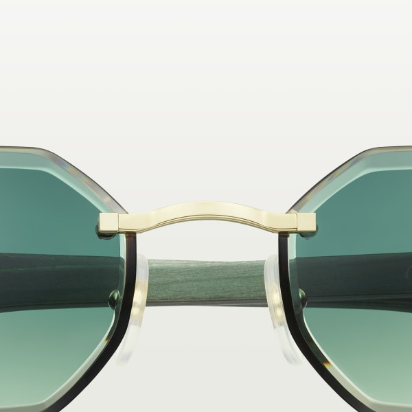 Gafas de sol Signature C de Cartier Metal acabado dorado liso, lentes verdes