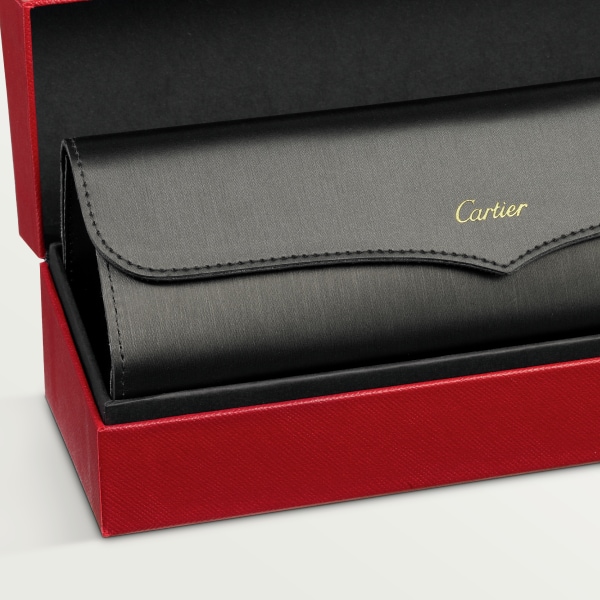 Gafas de sol Santos de Cartier Metal acabado platino liso y cepillado, lentes grises