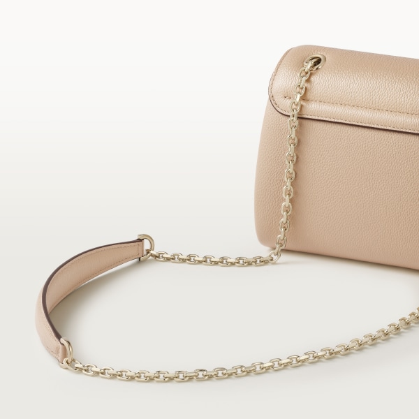 Mini model chain bag, Panthère de Cartier Light beige calfskin, golden finish