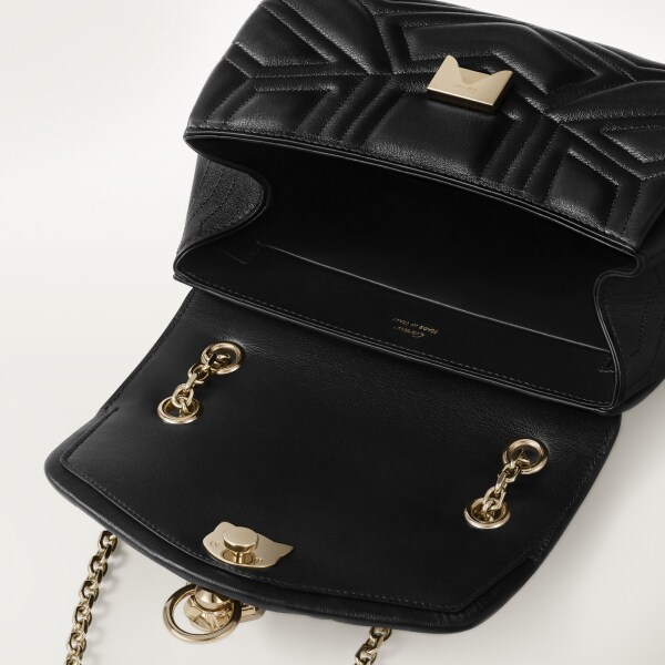 Panthère de Cartier bag, chain bag Black calfskin, golden finish