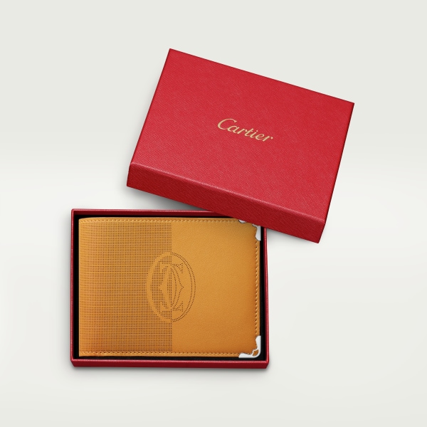 Six-credit card holder, Must de Cartier Cumin-coloured calfskin, palladium finish
