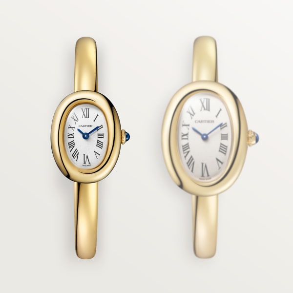 Reloj Baignoire (Tamaño 17) Tamaño mini, talla 17, movimiento de cuarzo, oro amarillo