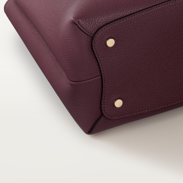 Medium model handle bag, Panthère de Cartier Plum grained calfskin