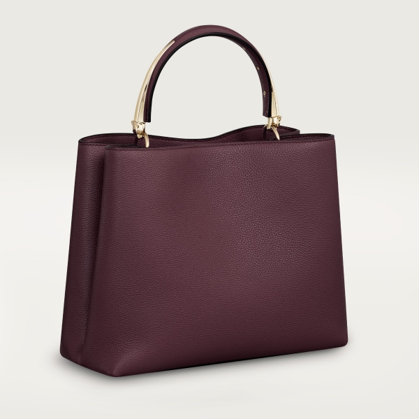 Medium model handle bag, Panthère de Cartier Plum grained calfskin