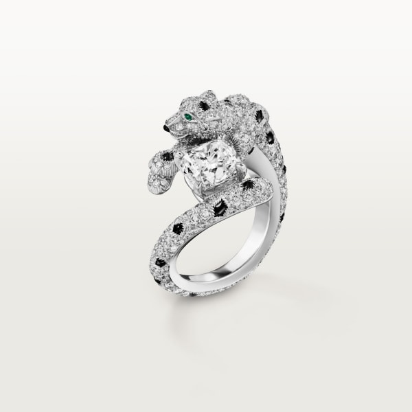 Anillo Panthère de Cartier Oro blanco, esmeralda, ónix, diamantes